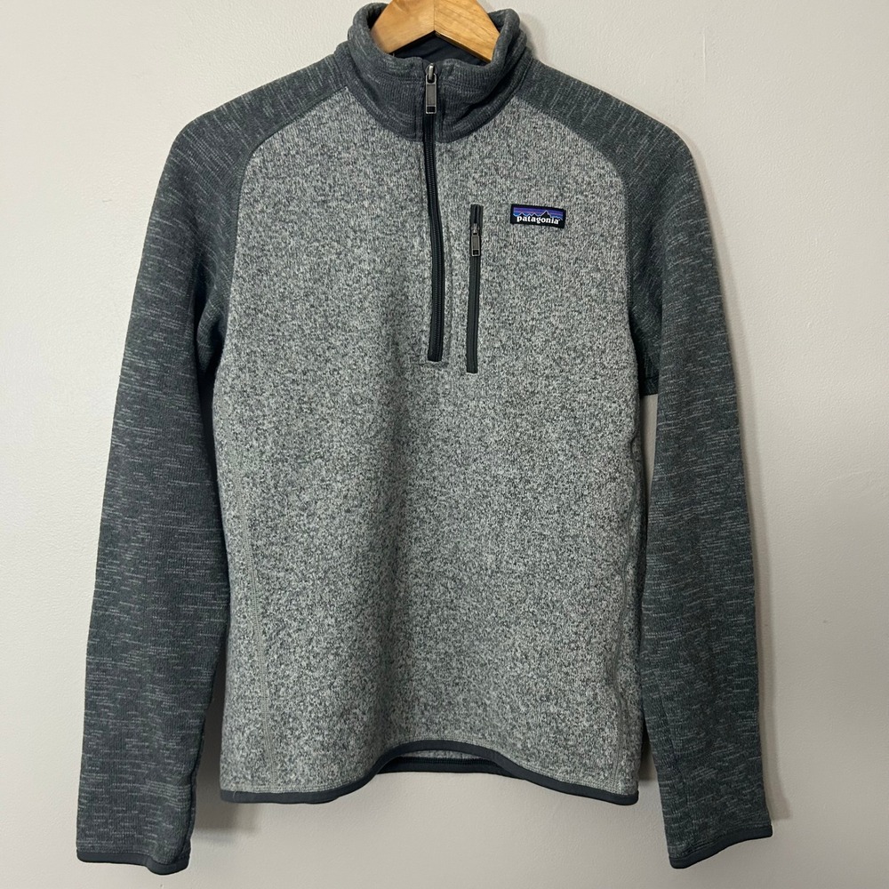 Patagonia Better Sweater Mens Small Grey Nickel 1/4 Zip Fleece Pullover Jacket - Picture 2 of 8